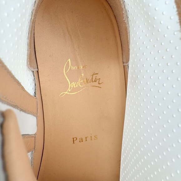 Christian Louboutin Sosoxy Spike Donna Sneakers Size 37 US 7 Mesh High Top White - Picture 13 of 15